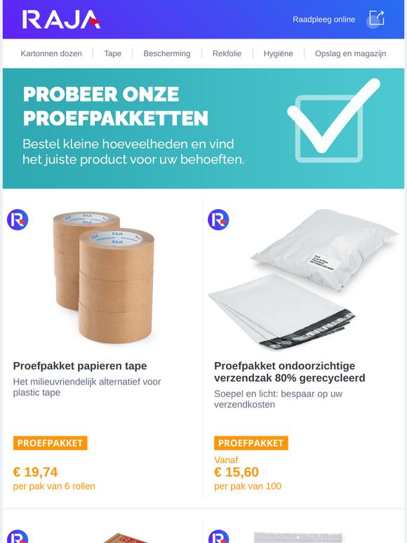 Ervaar de kwaliteit van onze producten via een voordelig proefpakket
