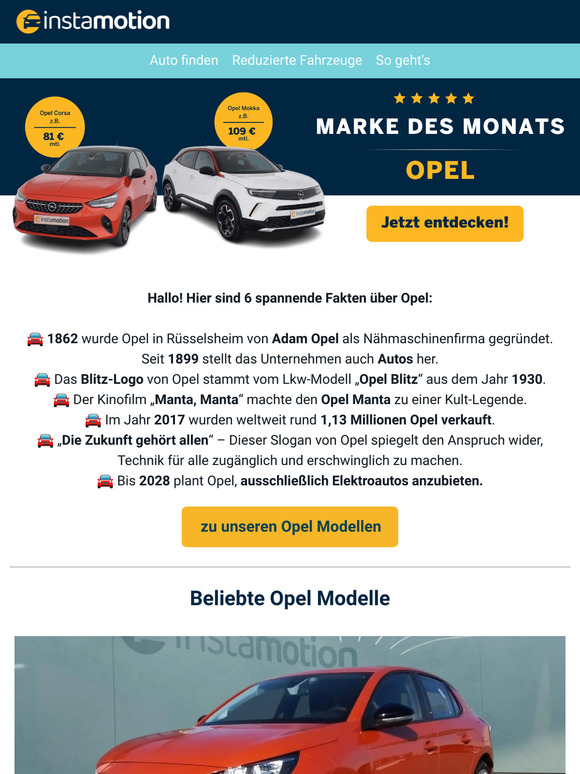 Unsere  Marke des Monats ist: Opel 🚗