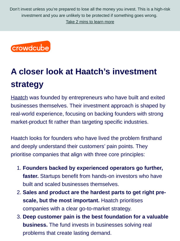 How Haatch selects high-growth startups