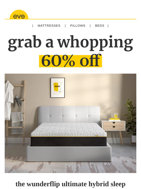 grab a whopping 60% off your dream mattress ☁️