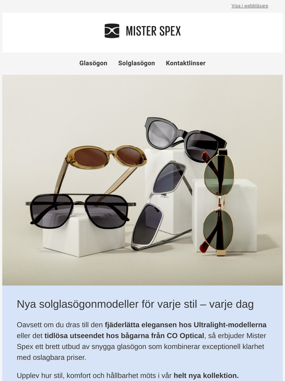 Nyhet: Vårt senaste sortiment av solglasögon har anlänt