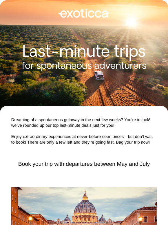 ✈️ Need a getaway, like, NOW?
