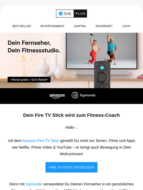 Trainieren war noch nie so einfach – direkt über Deinen Fire TV Stick!