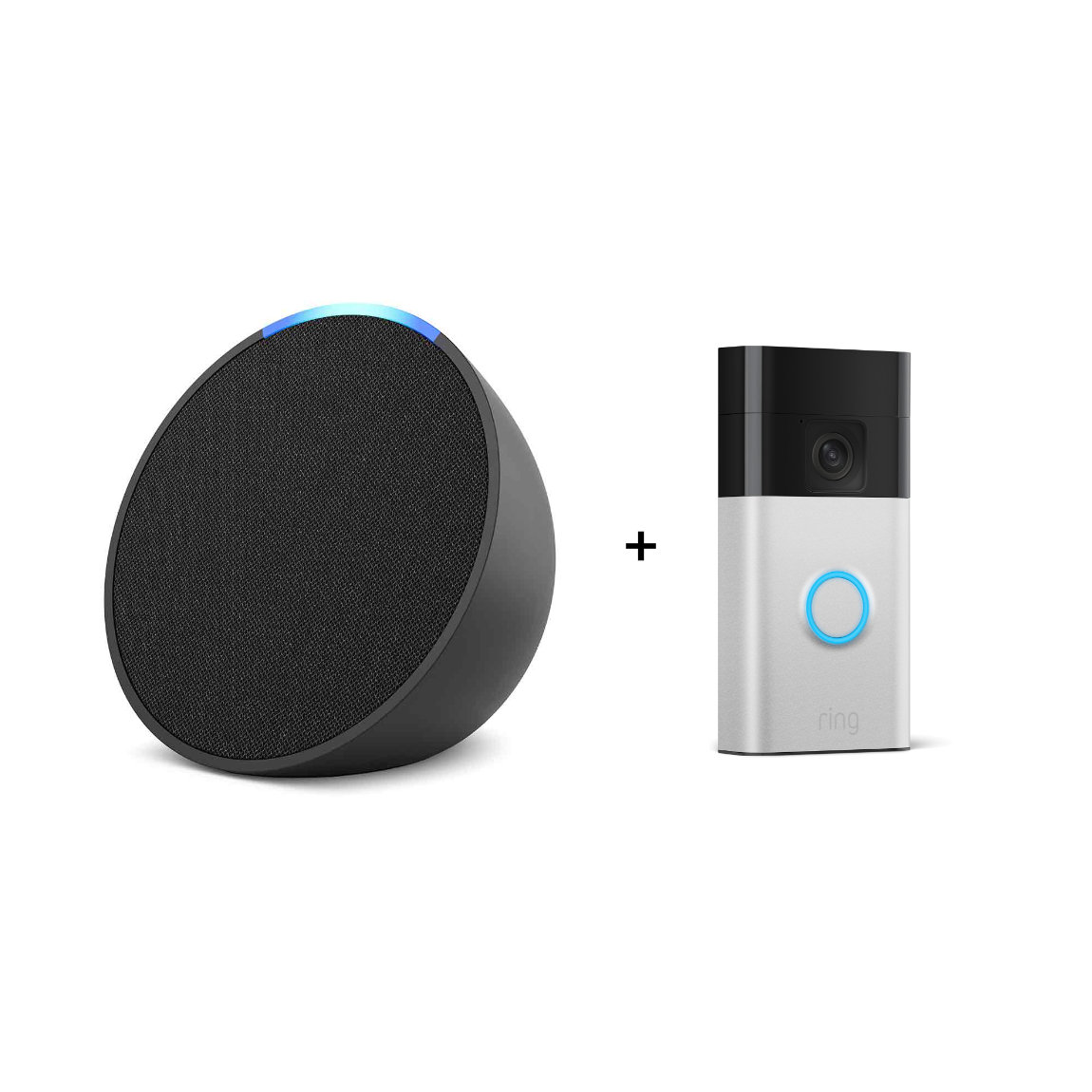 Image of Amazon Echo Pop + Ring Battery Video Doorbell