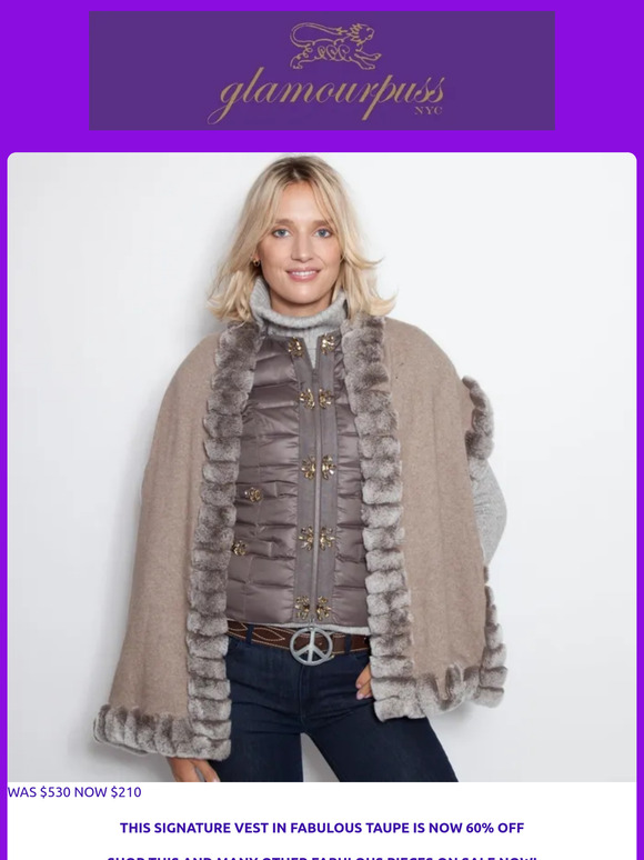 TAUPE TONAL EMBELLISHED VEST NOW ON SALE