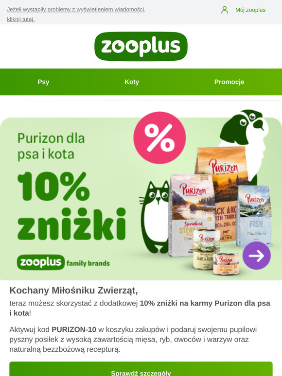 -10% na karmy Purizon