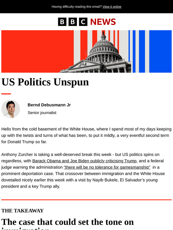 US Politics Unspun: Trump talks deportation with El Salvador's Bukele