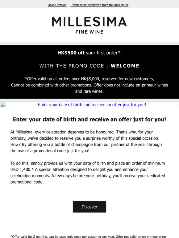 Enter your birthday and enjoy a special birthday offer!