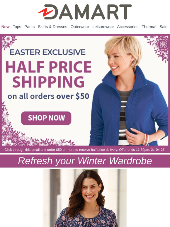 🐣 Easter Special: Half Price Shipping for Orders Over $50!