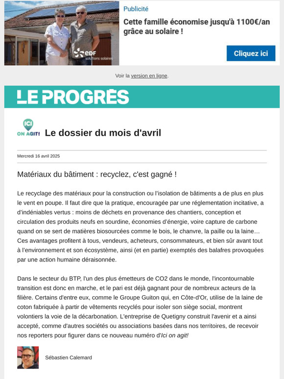 Ici on agit I En recyclant les matériaux, le BTP construit l'avenir