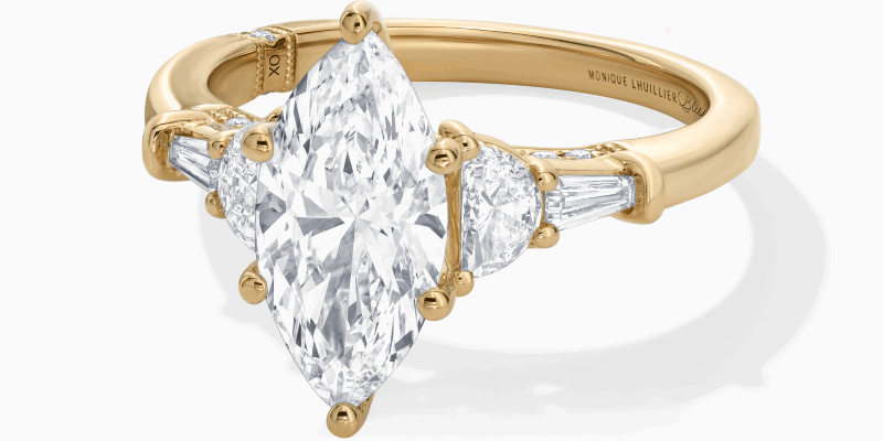Monique Lhuillier Bliss Marquise-Cut Lab-Grown Diamond Engagement Ring 2-1/2 ct tw 18K Yellow Gold