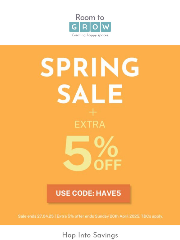 🐰 Easter Special! Extra 5% Off Our Spring Sale – Today Only!