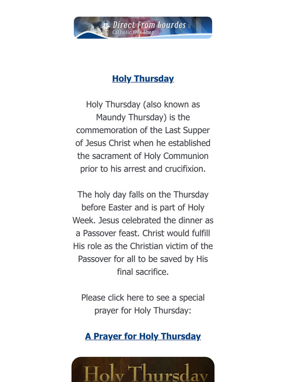 🙏 Prayer for Holy Thursday 🙏