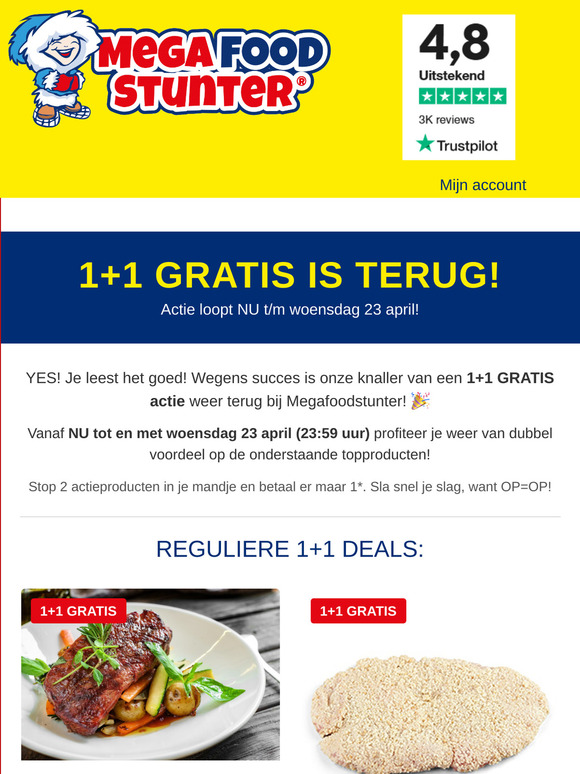 NU LIVE: 1+1 GRATIS op tientallen producten (óók Outlet!) 🔥