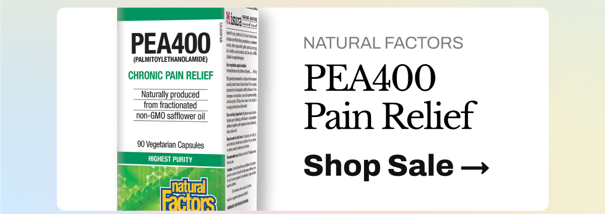 15% OFF natural Factors PEA400 Pain Relief Shop Sale