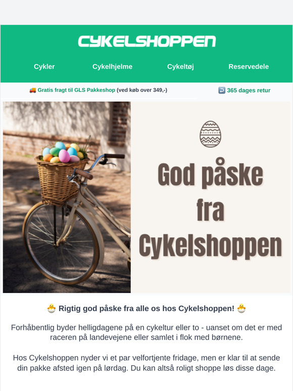 Rigtig god påske fra Cykelshoppen! 🐣