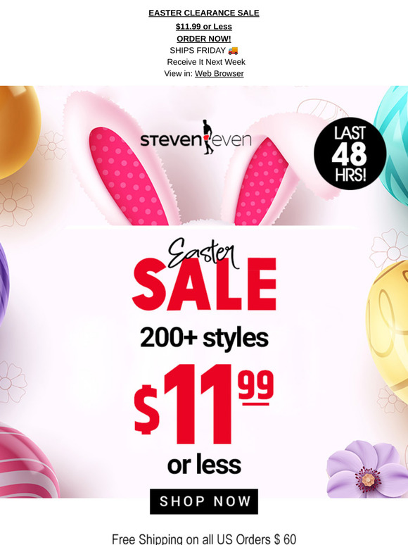 👆 $11.99 Or Less. Easter Clearance Sales Event + Free Shipping