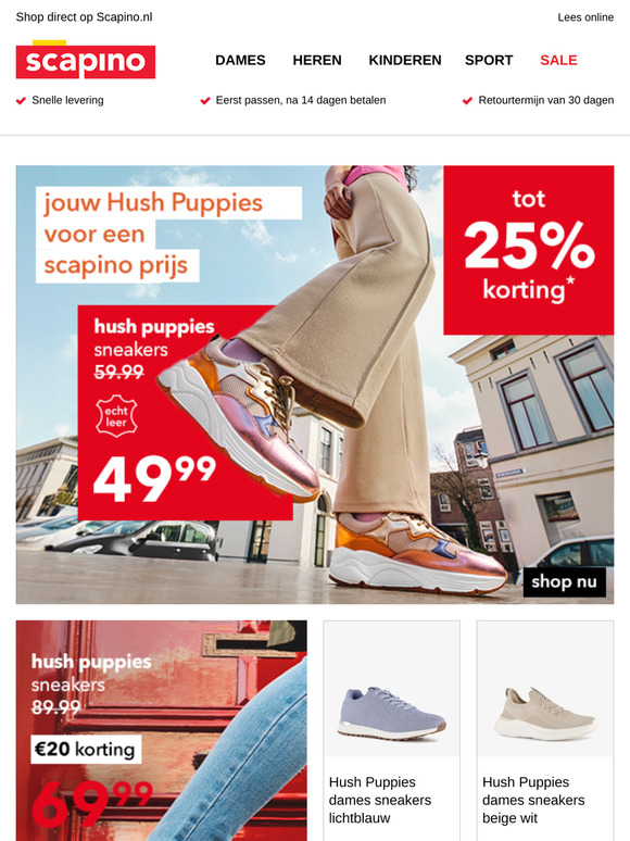 Tot 25% korting op Hush Puppies
