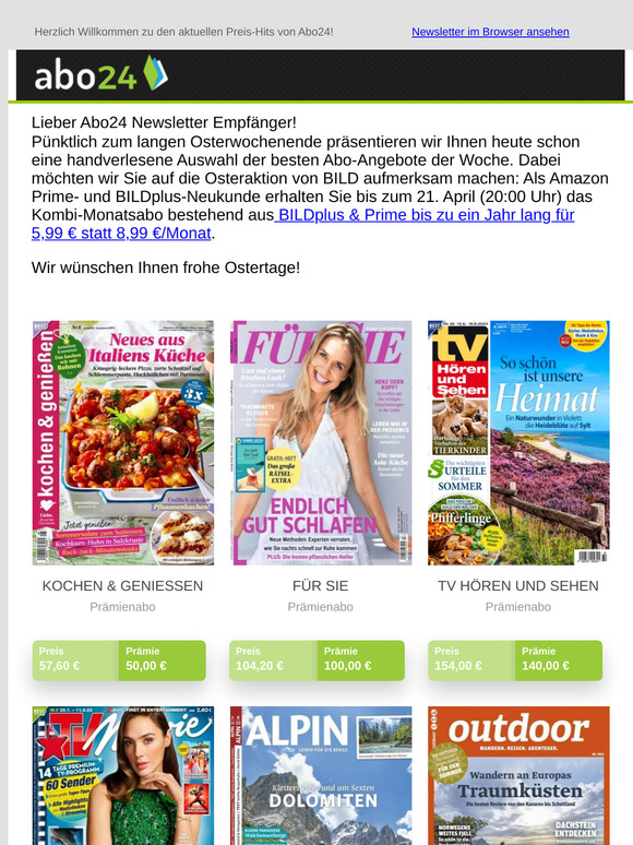 Osterangebote der Woche: BILDplus + Amazon Prime für 5,99 €/Monat 🐇