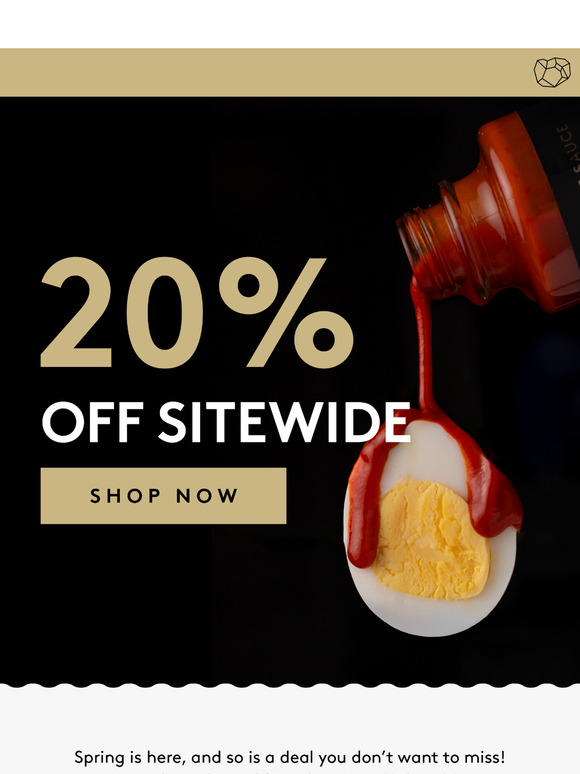 20% OFF STARTS NOW 🙌