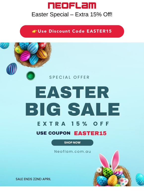 Get an Extra 15% Off Our Easter Sale!
