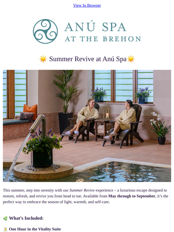 ☀️ Summer Revive at Anú Spa – Your Seasonal Reset Awaits ☀️