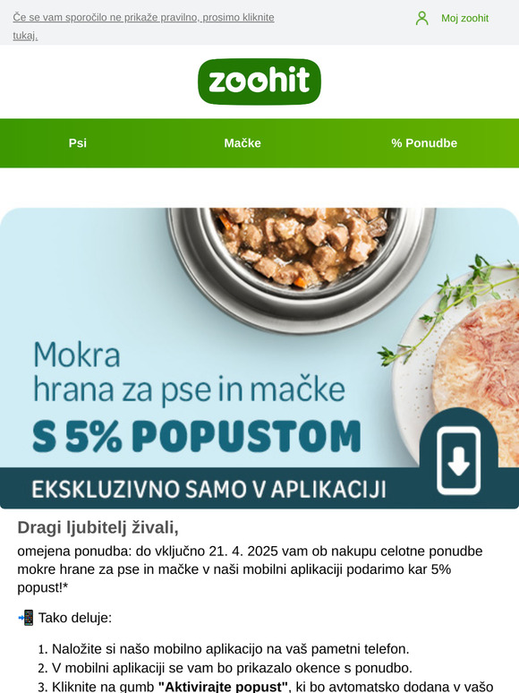 5% popust na vso mokro hrano!