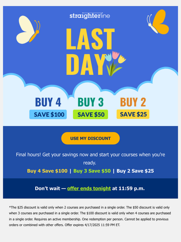 🎓 Time’s up! Your discount expires today