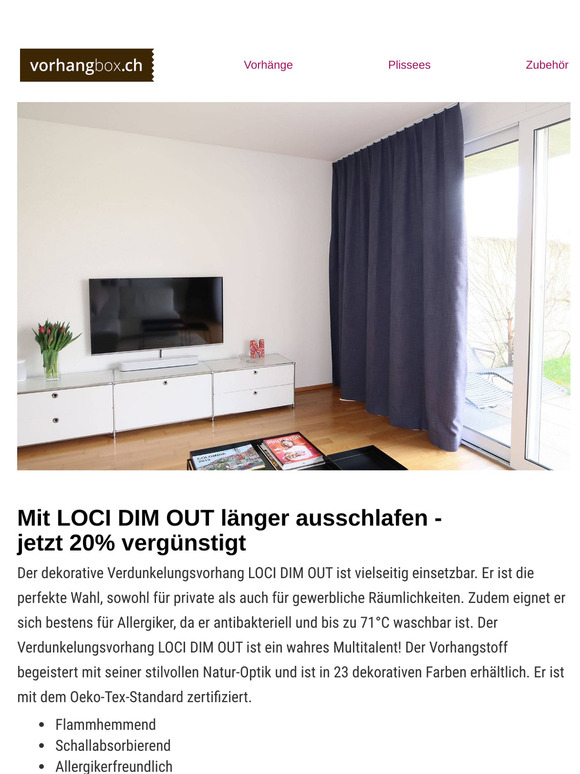Mit LOCI DIM OUT länger ausschlafen - 
jetzt 20% vergünstigt