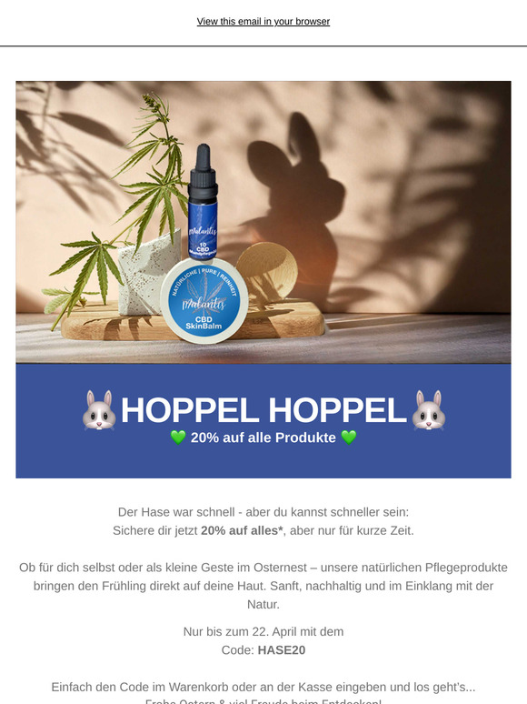 Malantis | Hoppel, hoppel – 20% Rabatt nur für kurze Zeit! 🐇⏳