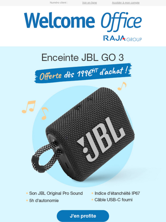 Enceinte JBL GO 3 offerte !