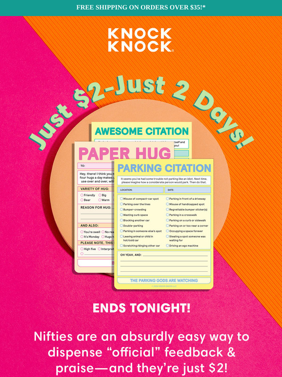 $2 Nifty Notes—Ends Tonight!