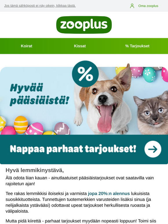Viimeinen mahdollisuus: Jopa 20%:n pääsiäisalennus 🐣