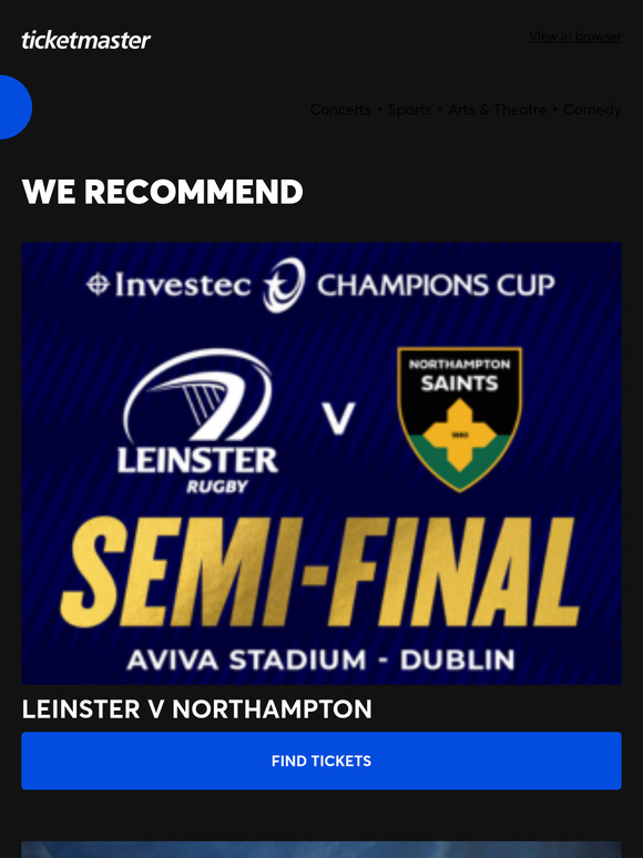 Leinster v Northampton, AURORA plus many more!
