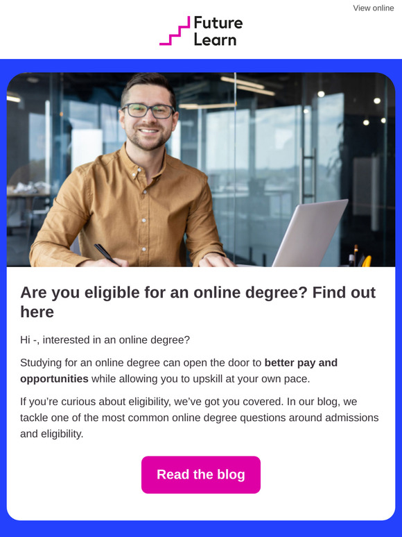 —, are you eligible for an online degree? 🎓