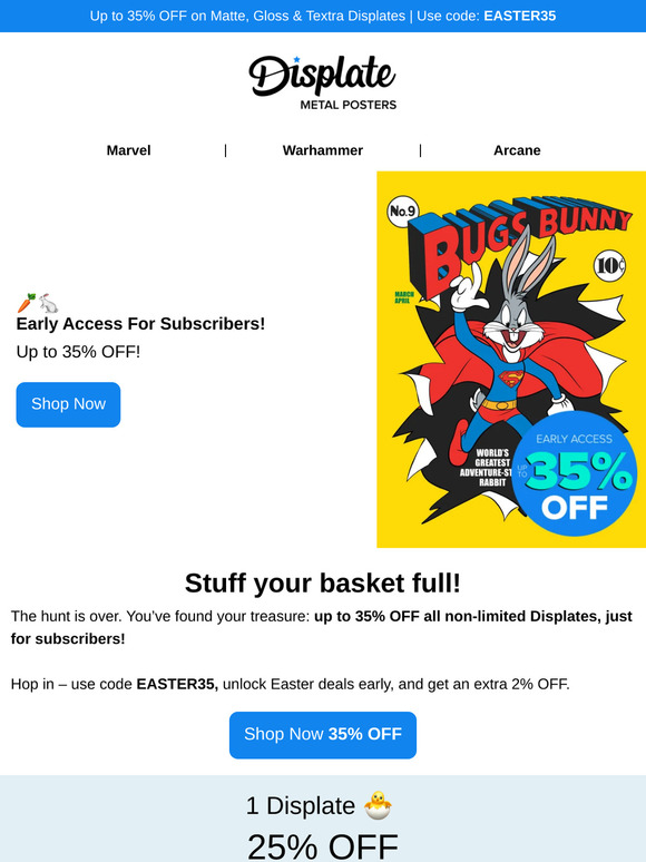 🐣  Up to 35% OFF sitewide unlocked!