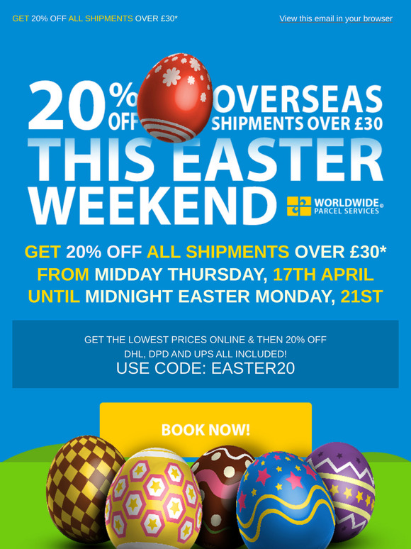 20% Eggstra off code! Thurs17th - Mon 21st get cracking!