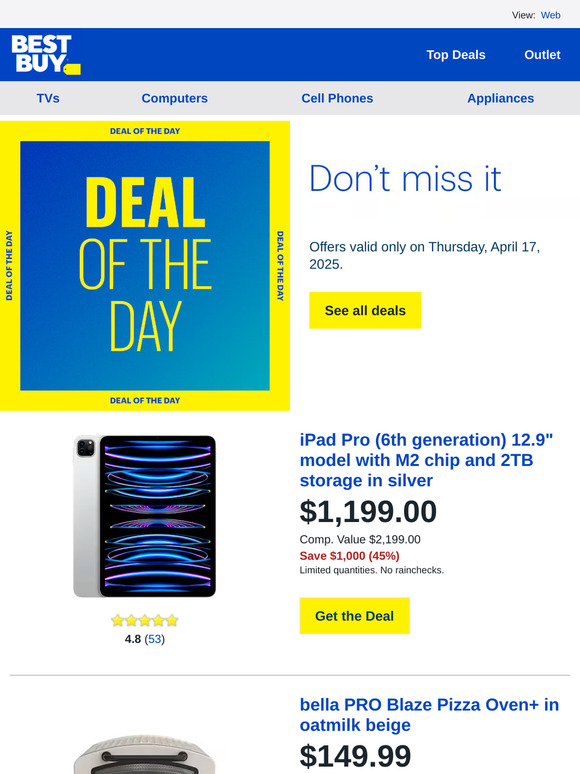 Today only: Save $1,000 on a 12.9-inch iPad Pro (6th gen) with M2 chip, plus more