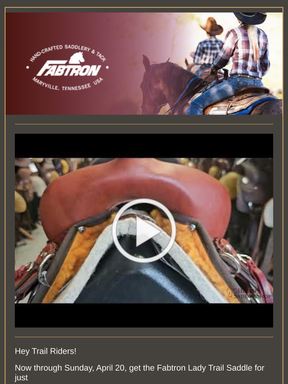 🎉 Weekend Sale: Fabtron Lady Trail Saddle April 18–20!