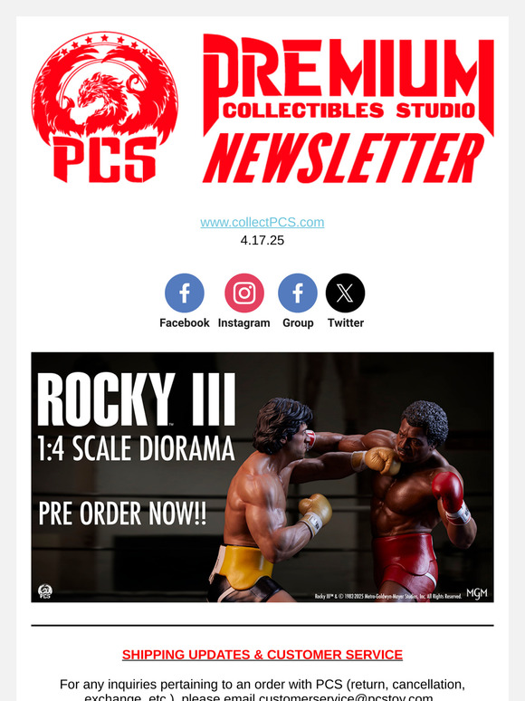 🔥Rocky III 1:4 Scale Diorama Pre Order is LIVE!!🔥