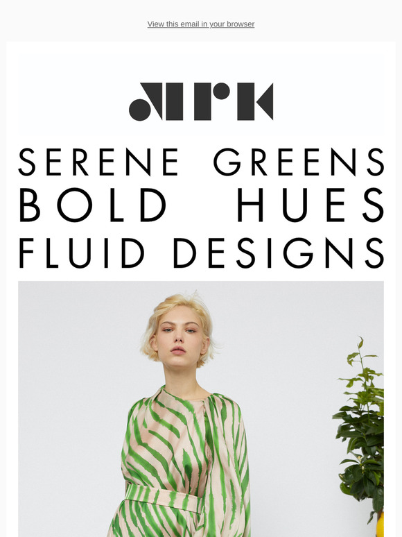 Serene greens, bold hues, fluid designs