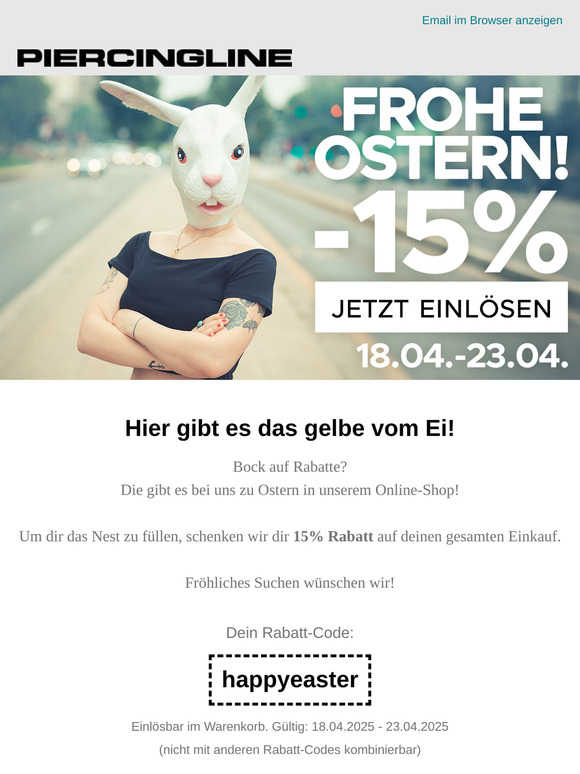 15% vom Osterhasen!