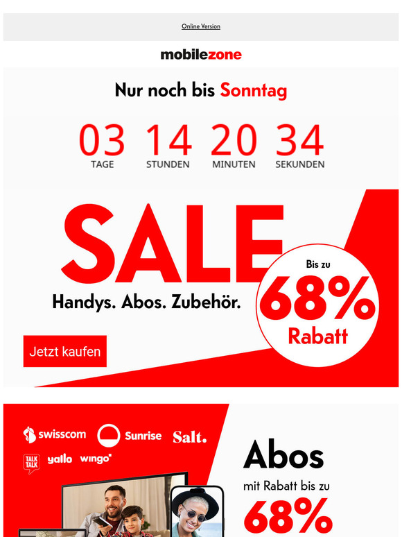 Sale: 68% Rabatt nur noch bis Sonntag