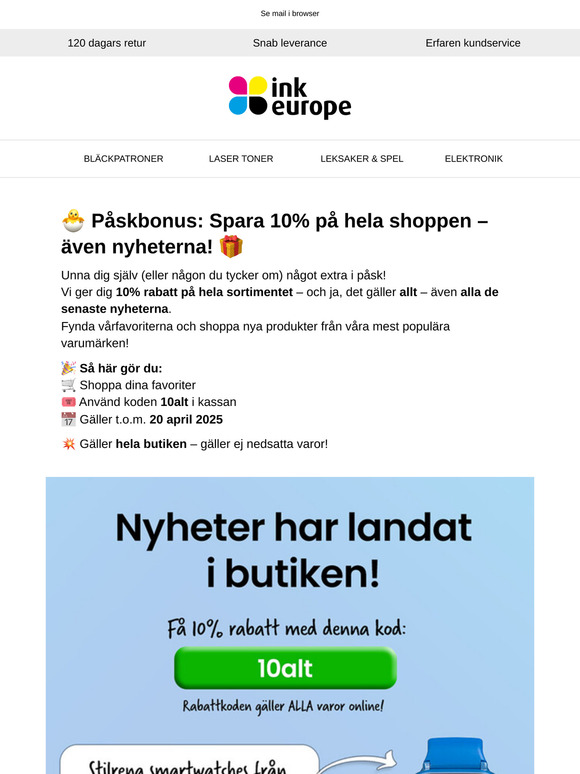 🐣 Påskbonus: Spara 10% på hela shoppen – även nyheterna! 🎁