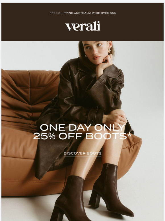 25% OFF BOOTS* | ONE DAY ONLY