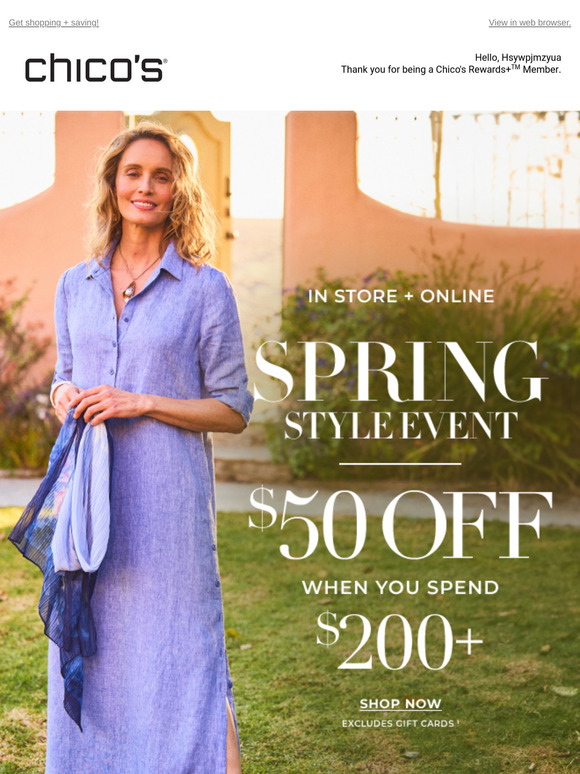 $50 OFF The Spring Style Event