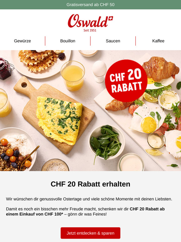 CHF 20 Osterrabatt 🐰