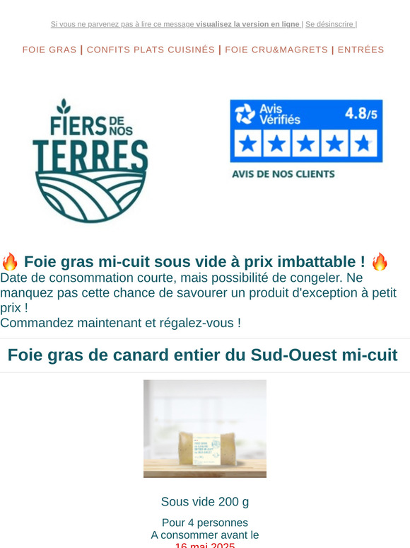 🚨 Déstockage express : Foie gras mi-cuit à prix cassé ! 🚨
