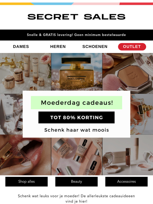 Moederdag cadeaus! Tot 80% korting