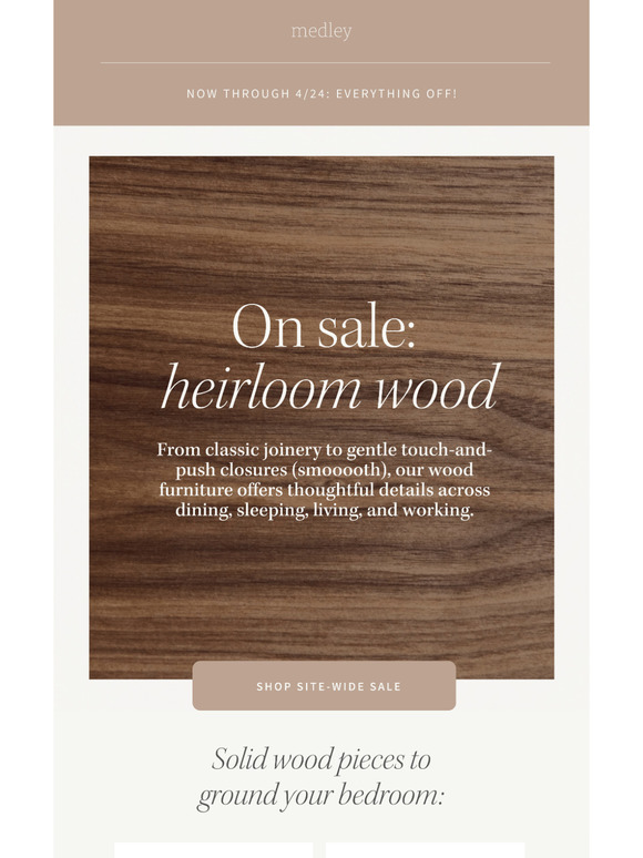 Heirloom wood furniture on sale